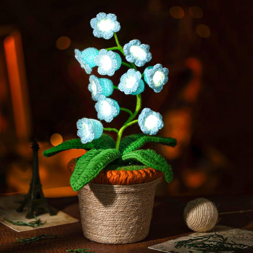 Crochet Lamp with Colorful Light