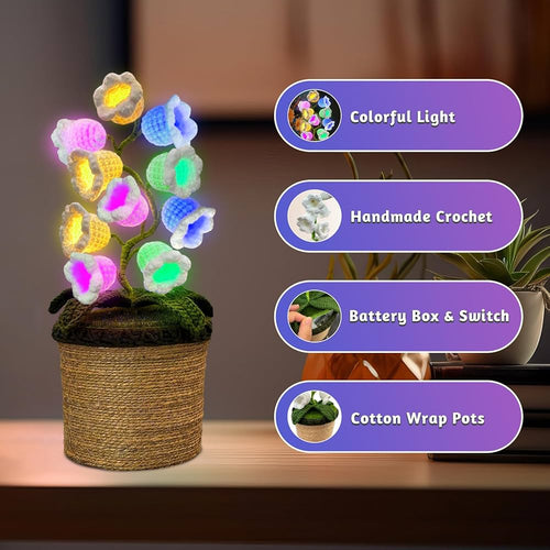 Crochet Lamp with Colorful Light