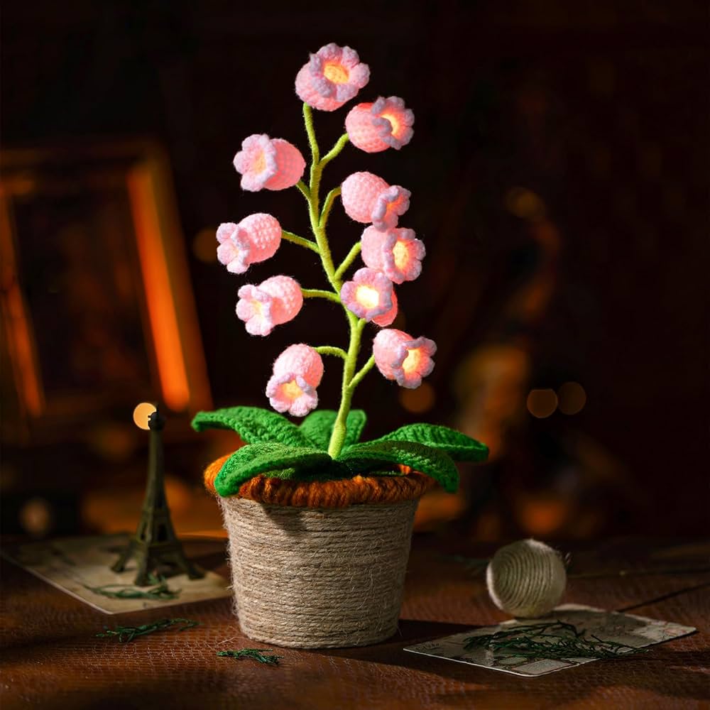 Crochet Lamp with Colorful Light